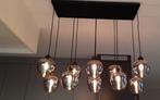 10-lichts hanglamp zwart met smoke grijs glas – Stafford, Huis en Inrichting, Ophalen, Zo goed als nieuw, Glas, Modern