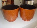 2 anciens cache-pots vintage années 60, Moins de 25 cm, Rond, Comme neuf, Enlèvement