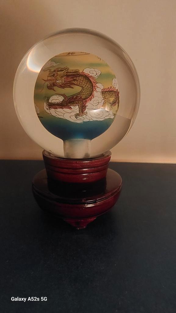 Tafel deco met dubbele dragons., Antiek en Kunst, Antiek | Glaswerk en Kristal, Ophalen of Verzenden