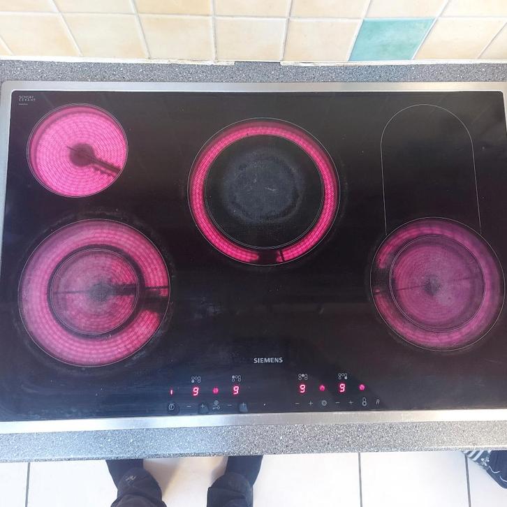 Keramische kookplaat, Elektronische apparatuur, Kookplaten, Gebruikt, Inbouw, Keramisch, 4 kookzones, Ophalen