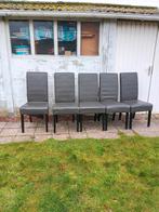 Grijze stoelen voor aan een eettafel., Huis en Inrichting, Ophalen