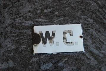 W. C.  ANCIENNE PLAQUE EMAILLEE BOMBEE., Collections, Enlèvement ou Envoi