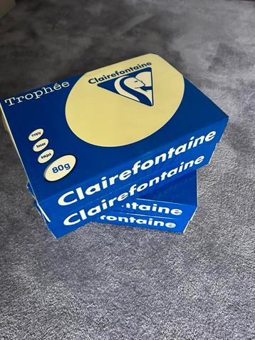 4x Clairefontaine Trophée Pastel, A4, 80 g, 500 vel, geel, Divers, Papeterie, Enlèvement, Neuf