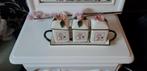 4 marmeladepotjes + bordje villeroy & boch wild roses, Ophalen
