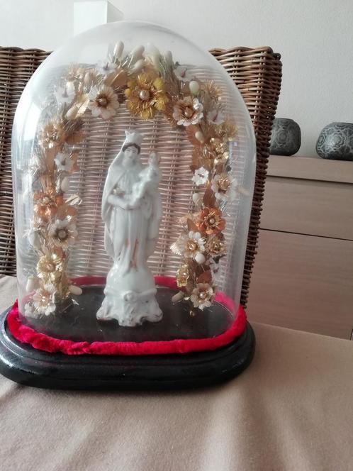 MARIA MET KIND. PORSELEIN ONDER MONDGEBLAZEN STOLP 19DE EEUW, Antiek en Kunst, Antiek | Religieuze voorwerpen, Ophalen of Verzenden