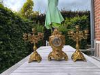 Schouwgarnituur met kandelaars 40 CM hoog, Antiek en Kunst, Antiek | Brons en Koper, Ophalen