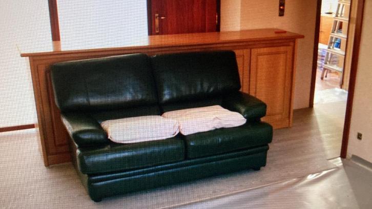 Huis en inrichting - zetel, Huis en Inrichting, Zetels | Zetels, Zo goed als nieuw, Rechte bank, Tweepersoons, Kunststof, Ophalen