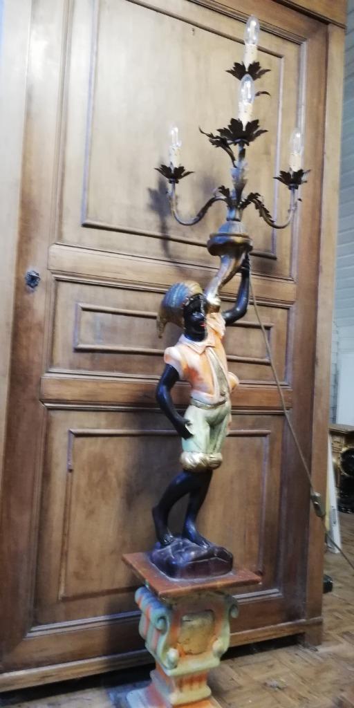 Kandelaar in stijl van blackamoor (160 cm), Huis en Inrichting, Woonaccessoires | Kandelaars en Kaarsen, Gebruikt, Kandelaar, 75 cm of meer