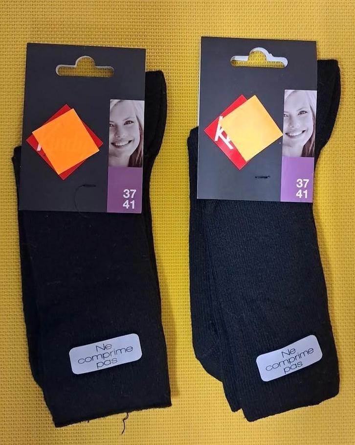 🎁 3 p. de chaussettes NEUVES non comprimantes T 37/42, Kleding | Heren, Sokken en Kousen, Nieuw, Maat 39 t/m 42, Zwart, Verzenden