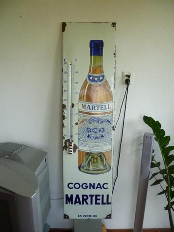 EMAILLE THERMOMETER"MARTELL COGNAC"UIT JAREN 30/40 beschikbaar voor biedingen