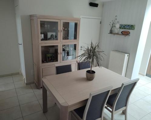 Complete witte eiken eetplaats, Huis en Inrichting, Complete eetkamers, Zo goed als nieuw, Ophalen