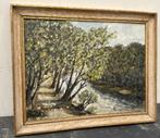 huile sur panneau riviere signe marie howet, Antiek en Kunst, Ophalen of Verzenden