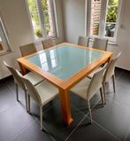 Design ruime vierkante eettafel Cassina, Ophalen, Gebruikt, Vierkant, Vijf personen of meer