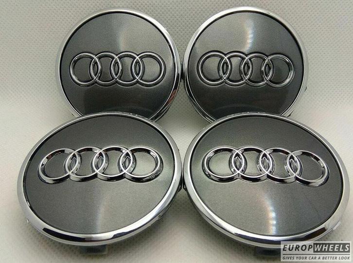 AUDI Logo Naafdop (set) ø 61 mm 4M0601170 Naafkap Grijs, Auto-onderdelen, Overige Auto-onderdelen, Nieuw, Verzenden