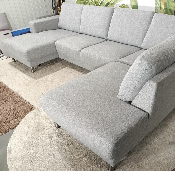 Heel mooi grijs hoeksalon  U-vormig! (Bezorgoptie), Huis en Inrichting, Zetels | Zetels, Zo goed als nieuw, Hoekbank, 300 cm of meer