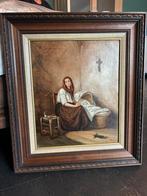Schilderij 1868 E.Delvaux, Antiek en Kunst, Ophalen