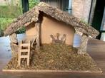 Prachtige realistische kerststal compleet in hout, Diversen, Kerst, Ophalen, Zo goed als nieuw