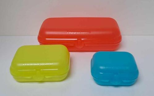 Tupperware Eco Lunchbox + Snack Medium & Small, Maison & Meubles, Cuisine| Tupperware, Neuf, Boîte, Bleu, Jaune, Rouge, Enlèvement ou Envoi