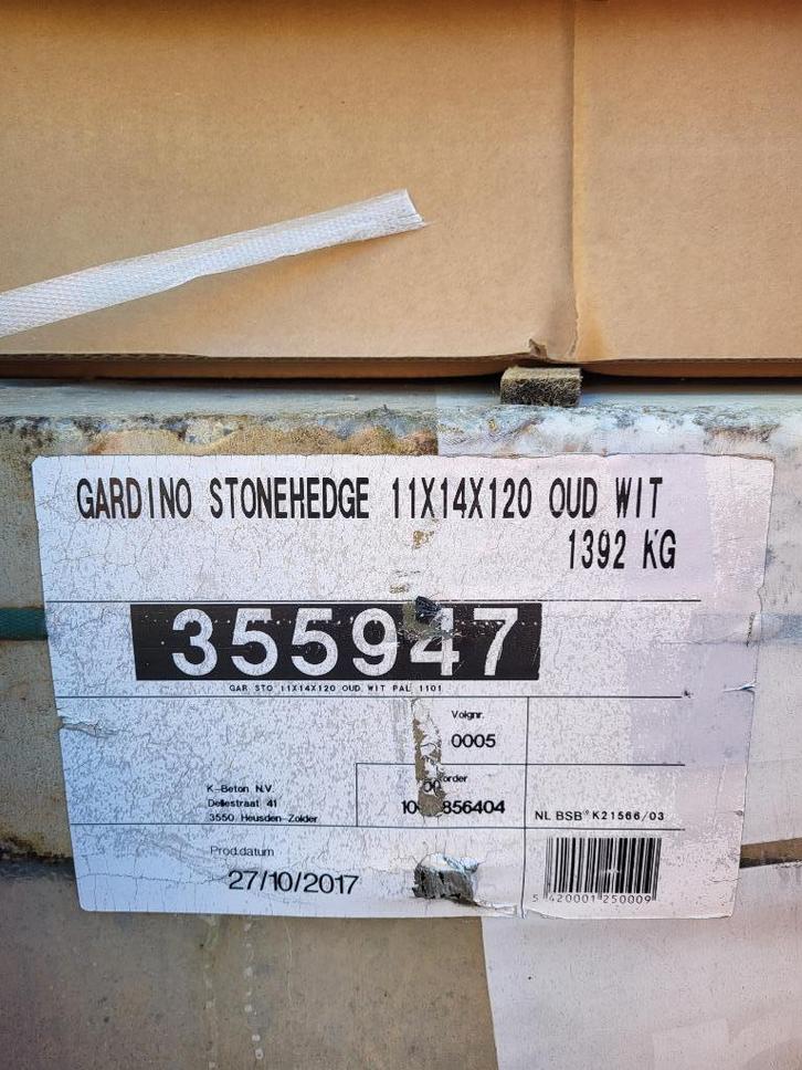 Gardino stonehedge pallisade Oud Wit, Tuin en Terras, Bielzen en Borduren, Nieuw, Blok, Beton, Minder dan 25 cm, 100 tot 200 cm