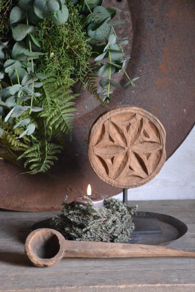 Houten mandala op statief, Huis en Inrichting, Woonaccessoires | Kandelaars en Kaarsen, Ophalen of Verzenden