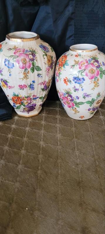 2 vases frères BOCH ancien vintage motif floral, Enlèvement ou Envoi