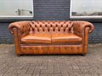 Chesterfield zetel cognac GRATIS GELEVERD, Huis en Inrichting, Ophalen of Verzenden, Zo goed als nieuw, Leer