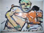 Herman Brood "Makkie" 1987 schilderij 31 x 41 cm, Antiek en Kunst, Ophalen