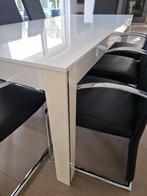 Eettafel 8 personen hoogglans wit, Ophalen, Overige materialen, 100 tot 150 cm, 200 cm of meer