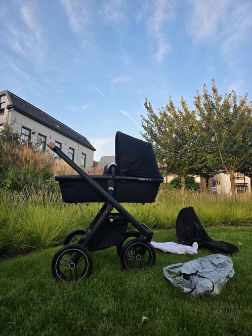 Kinderwagen Dubatti One Zwarte, Kinderen en Baby's, Kinderwagens en Combinaties, Zo goed als nieuw, Kinderwagen, Verstelbare duwstang