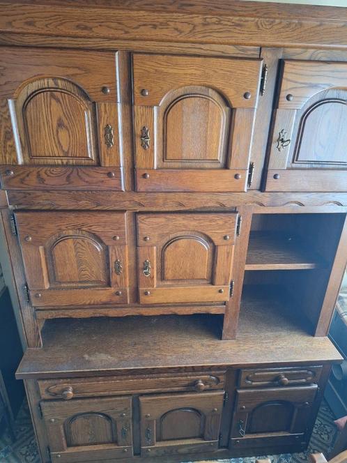 Massief eiken eetkamer gratis af te halen, Huis en Inrichting, Complete eetkamers, Gebruikt, 4 tot 6 stoelen, Ophalen