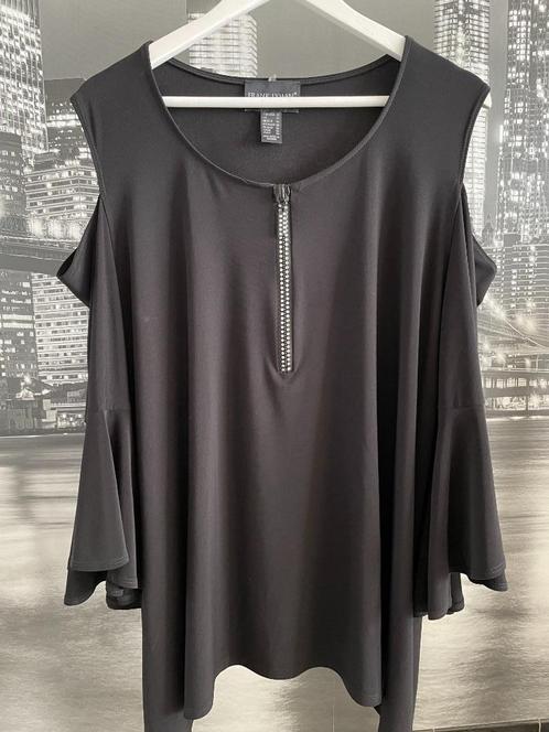 prachtige zwarte feestelijke blouse Frank Lyman Design 48-50, Kleding | Dames, Blouses en Tunieken, Zo goed als nieuw, Maat 46/48 (XL) of groter