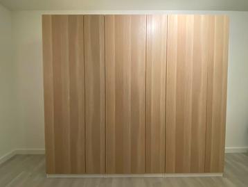 3-Delige Ikea Pax kast - 225x58x201 - wit / eik beschikbaar voor biedingen