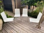4 eetstoelen, Ophalen, Kunststof, Gebruikt, Wit