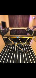 Eettafel met 4 stoelen, Huis en Inrichting, Ophalen, Zo goed als nieuw, Vier personen, Glas