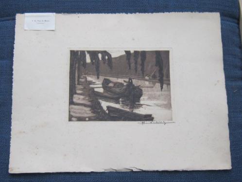 Estampe « Au Pays de Meuse (Anseremme) » ; 43 cm x 33 cm ; s, Antiquités & Art, Art | Eaux-fortes & Gravures, Enlèvement ou Envoi
