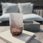 Vaasje in grijze tinten en gebroken glaslook, Gebruikt, Overige kleuren, Ophalen of Verzenden, Glas