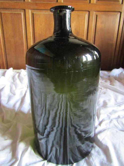Bonbonne de verre teinté brun +-11L, Antiquités & Art, Antiquités | Vases, Enlèvement ou Envoi