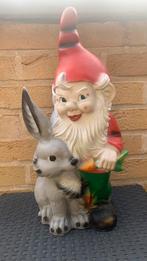 Tuinkabouter met konijn 46cm hoog, Ophalen of Verzenden, Zo goed als nieuw, Tuinkabouter