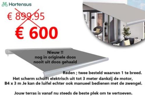 terrasluifel, Tuin en Terras, Zonneschermen, Nieuw, Knikarmscherm, 150 tot 300 cm, 250 cm tot 450 cm, Elektrisch, Ophalen