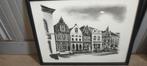 Ets litho tekening Jos Fred Smith Deinze genummerd 71/200, Ophalen of Verzenden
