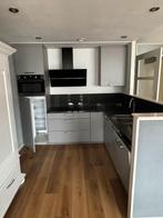 Strakke moderne matgrijze hoekkeuken compleet + GEDEMONTEERD