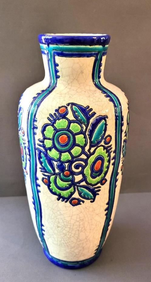 ✔️Grand Vase Boch Art Déco Charles Catteau, Antiquités & Art, Antiquités | Vases, Enlèvement ou Envoi