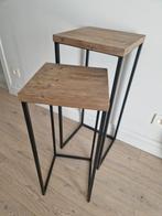 2 bijzet tafels, Ophalen, Gebruikt, Hout, Minder dan 55 cm