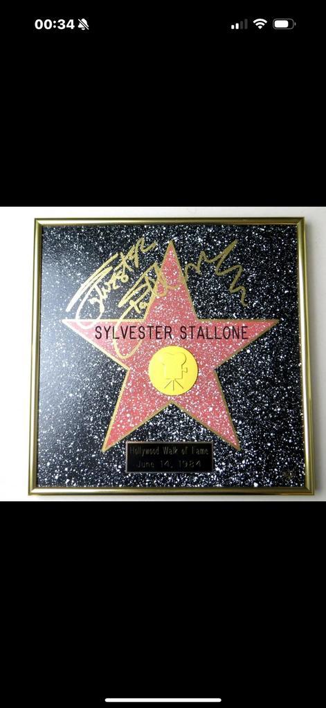 SYLVESTER STALLONE WALK OF FAME HAND SIGNED + COA !!!, Verzamelen, Film en Tv, Zo goed als nieuw, Film, Overige typen, Ophalen of Verzenden