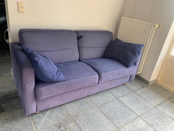 Slaapbank/divanbed/bedzetel, Huis en Inrichting, Zetels | Zetels, Gebruikt, Rechte bank, Tweepersoons, 150 tot 200 cm, 75 tot 100 cm