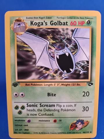 Koga's Golbat 46/132 - Gym Challenge (1st edition) beschikbaar voor biedingen