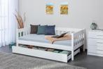 Kinderbed in Wit grenen massief hout 90 x 200 cm, Huis en Inrichting, Slaapkamer | Bedden, 90 cm, Eenpersoons, Verzenden, Wit