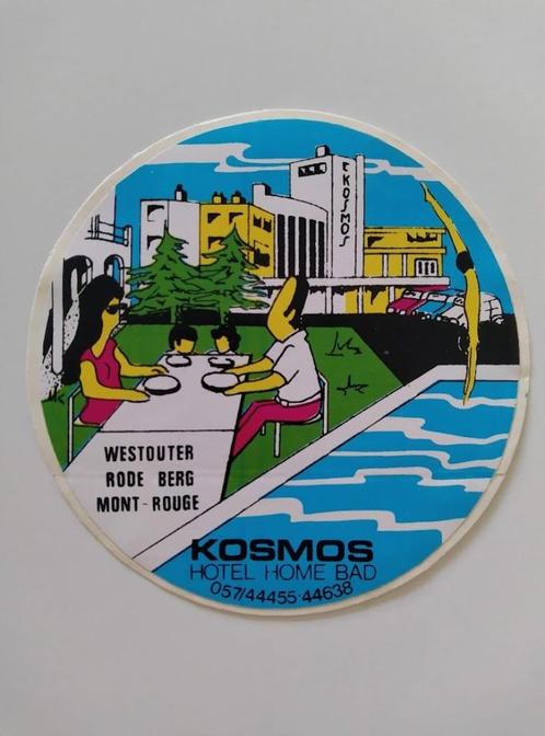 Vintage Sticker - Kosmos Hotel Home Bad Westouter Rode Berg, Verzamelen, Stickers, Zo goed als nieuw, Bedrijf of Vereniging, Ophalen of Verzenden