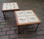 2 belles tables d'appoint rétro avec carrelage - 46x46x34, Maison et Meubles, Enlèvement ou Envoi