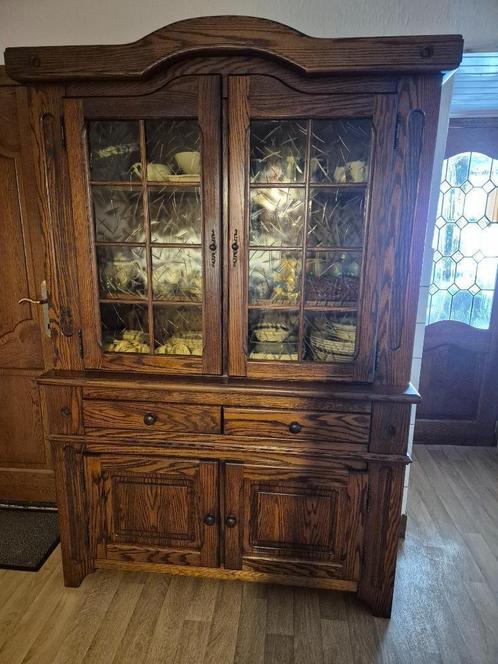 bruine eiken kast, Maison & Meubles, Armoires | Buffets, Comme neuf, 150 à 200 cm, Avec tiroir(s), Avec porte(s), Avec tablette(s)